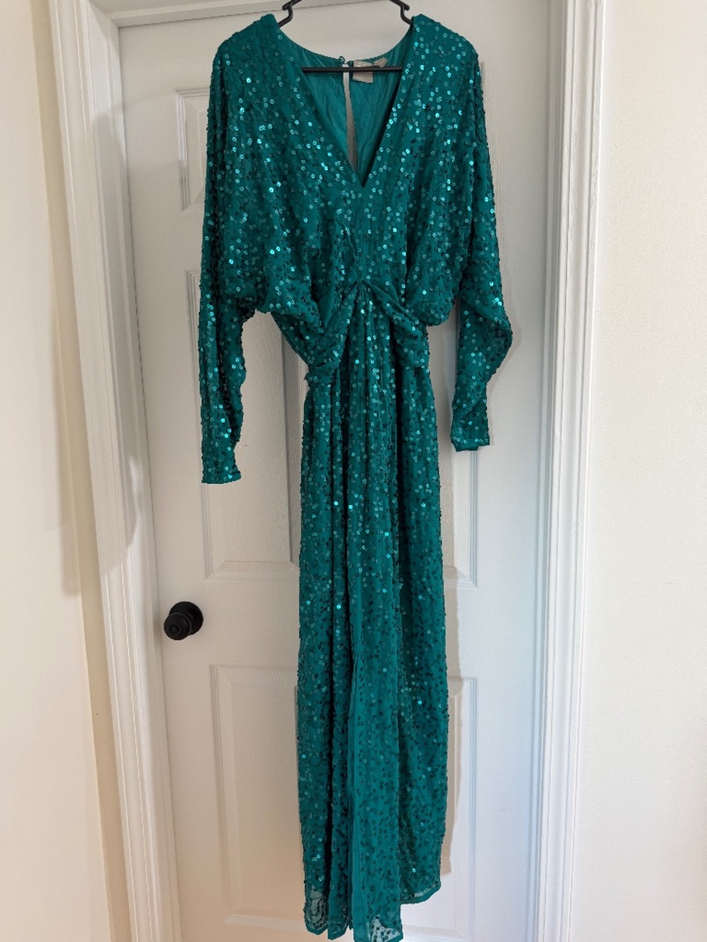 ASOS Teal Sequin Cocktail Dress, V- Neck